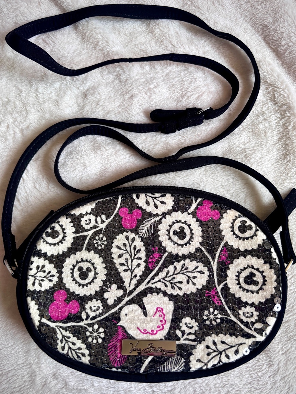 Vera Bradley Disney Mickey Meets Birdie Shimmer Sequin Crossbody Bag
